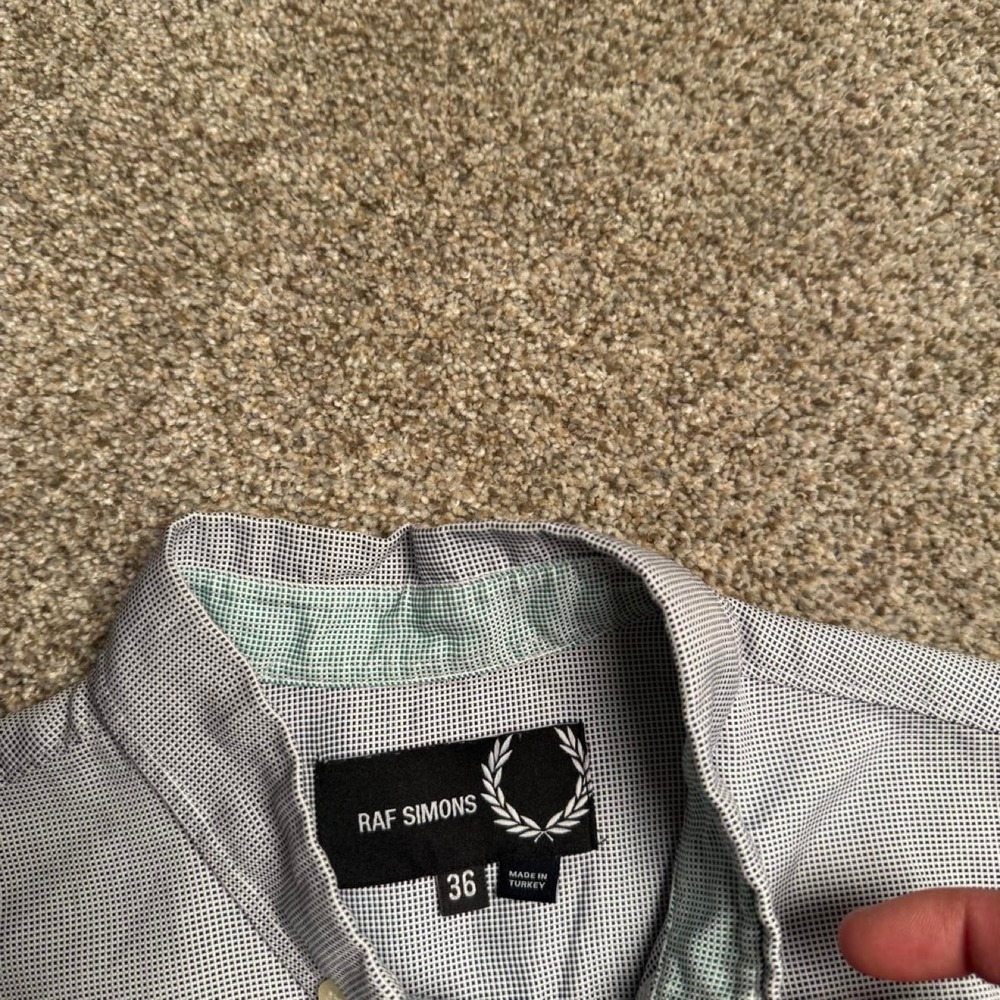 RAF SIMONS X FRED PERRY COLOUR BLOCK COLLARED SHIRT - Picture 3 of 7